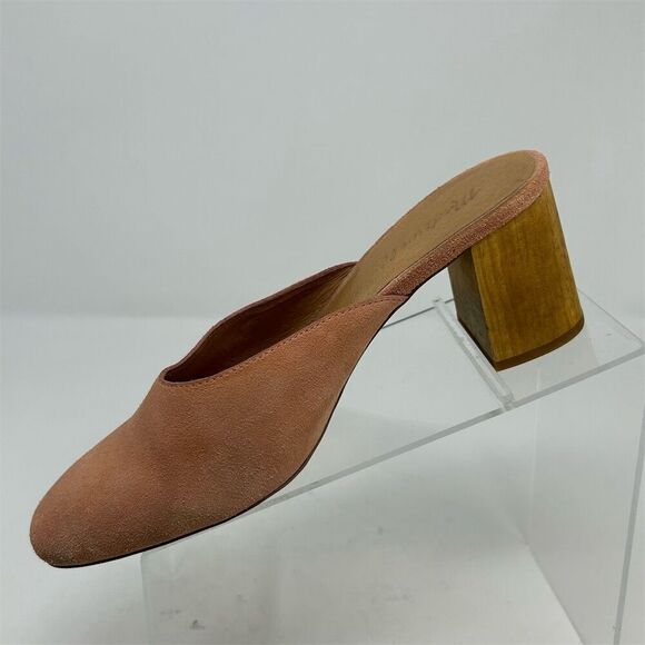 Madewell Miya Women's Pink Suede Block Heel Slip On Mules Size 8 Casual Spring - Picture 5 of 12
